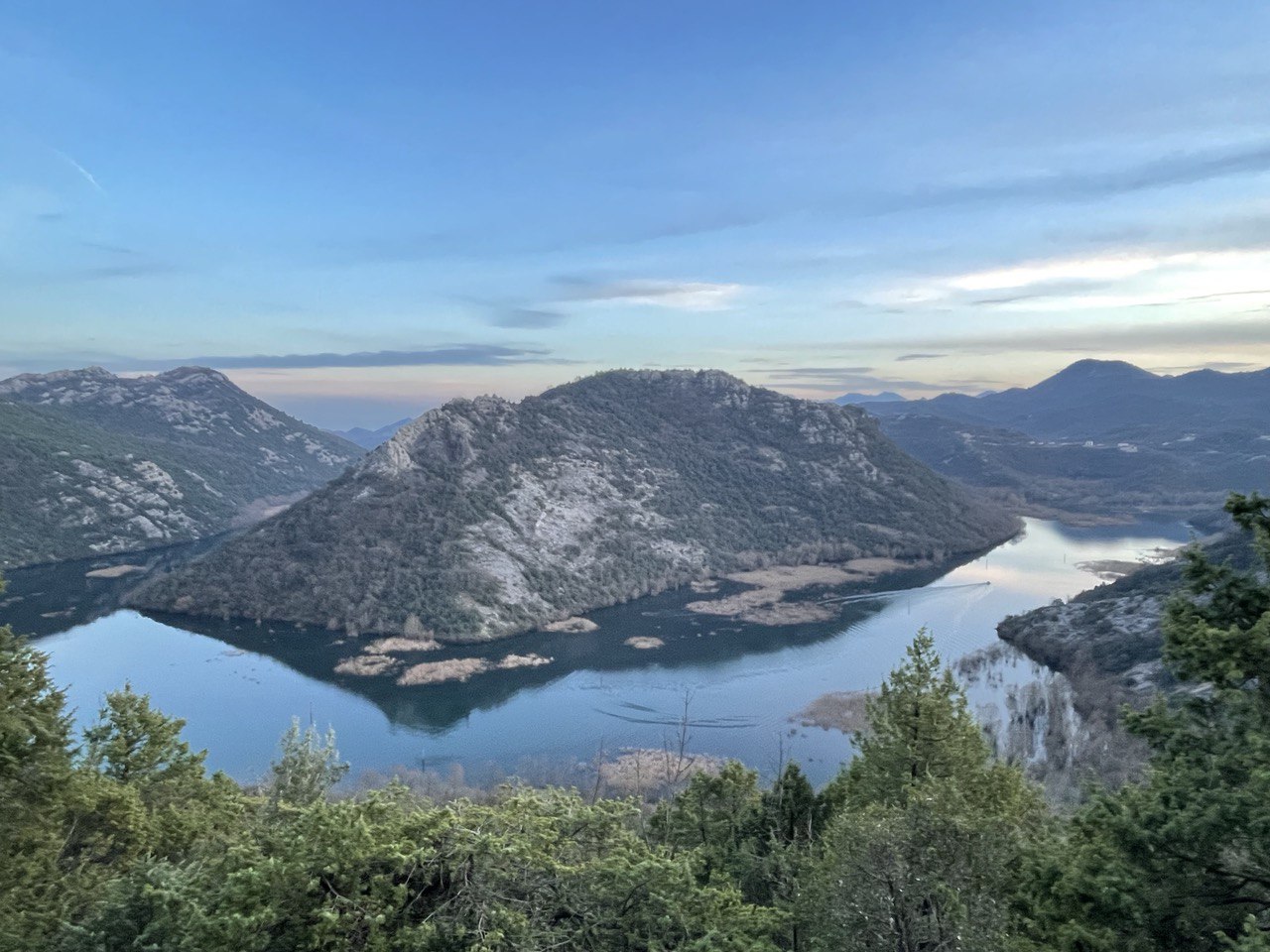 View over Lake Skadar's peaks from the road to Rijeka Crnojevića